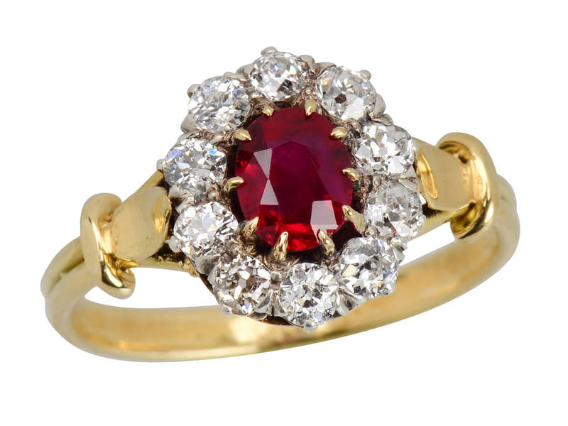 Burma No Heat Ruby Diamond Ring