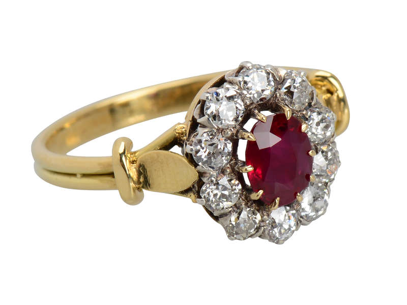Burma No Heat Ruby Diamond Ring