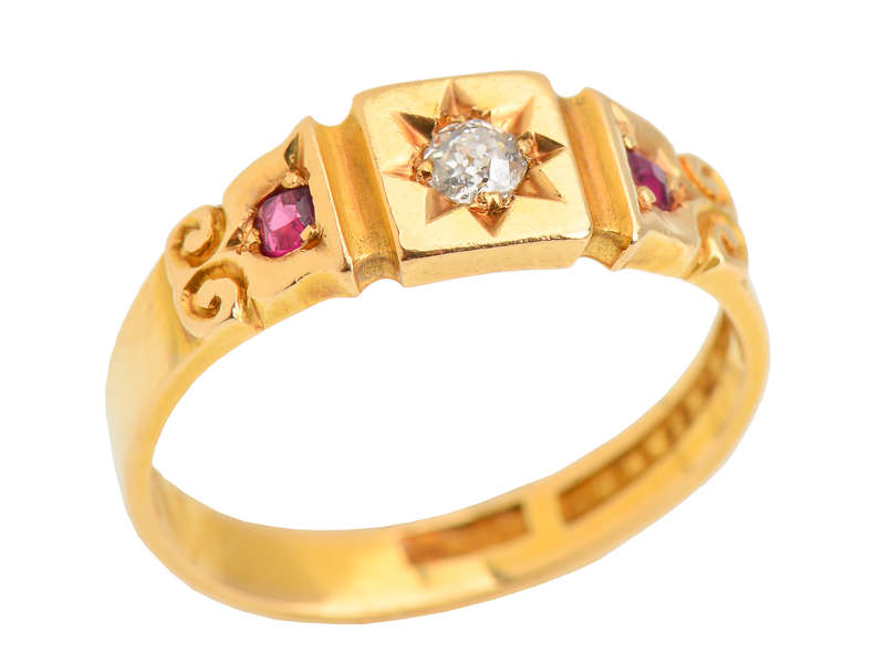 E.H. Kirkby Edwardian Diamond Ruby Ring