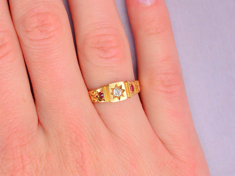 E.H. Kirkby Edwardian Diamond Ruby Ring