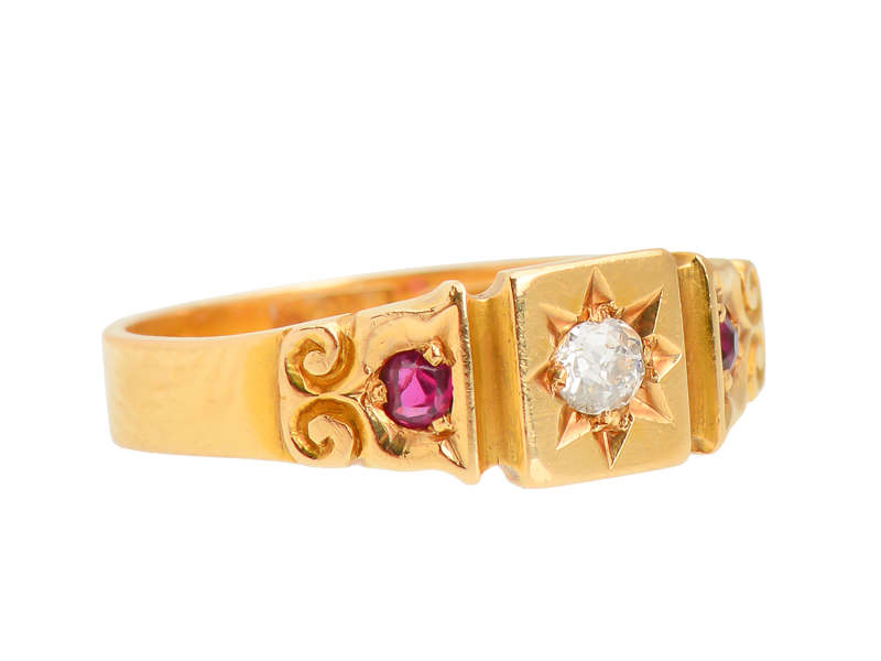 E.H. Kirkby Edwardian Diamond Ruby Ring