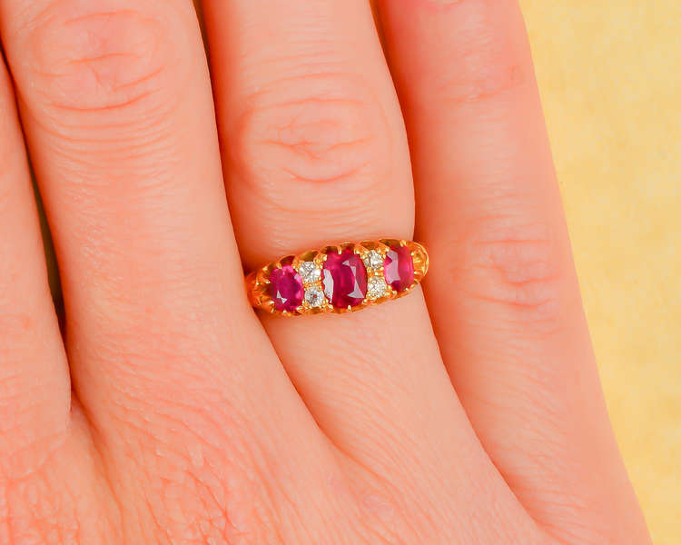
                      
                        Natural Ruby Diamond Ring 18k Gold of 1903
                      
                    