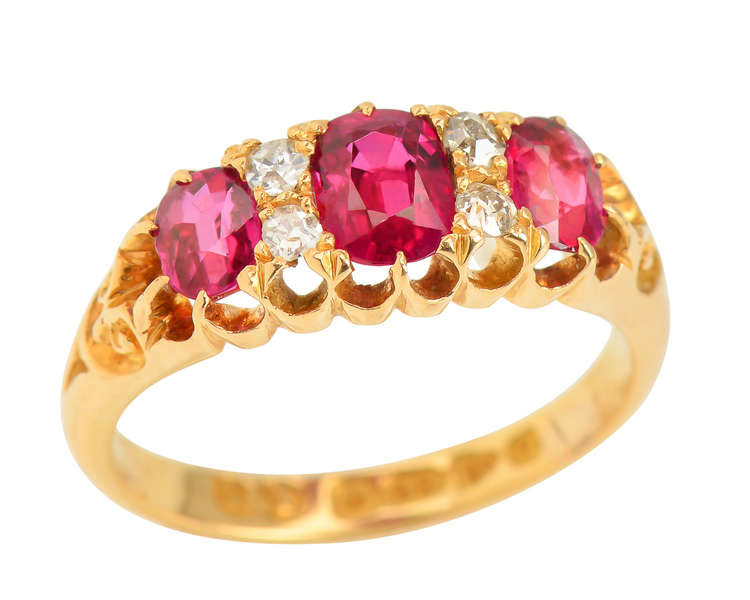 
                      
                        Natural Ruby Diamond Ring 18k Gold of 1903
                      
                    