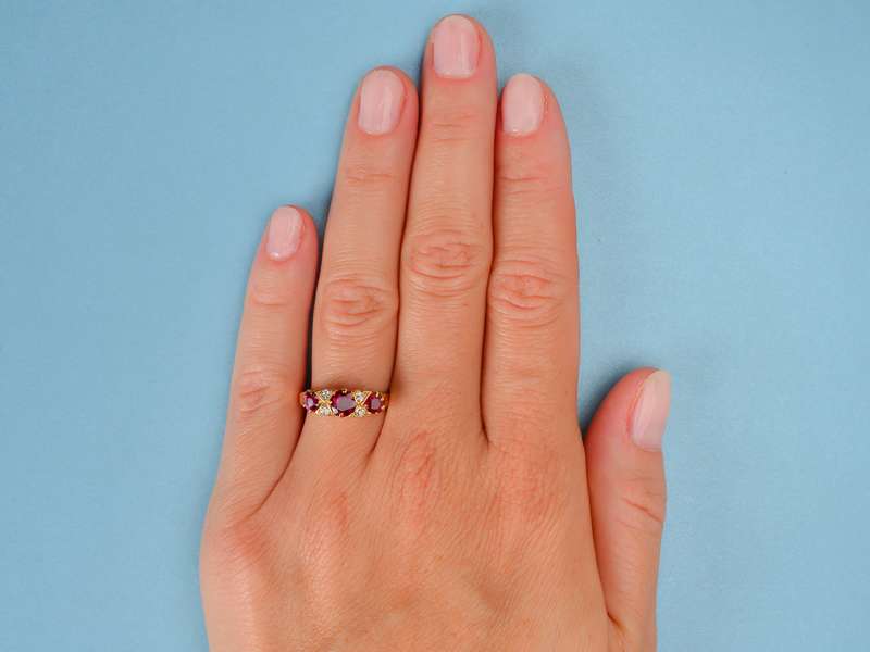 Fine Ruby Trilogy & Diamond Ring