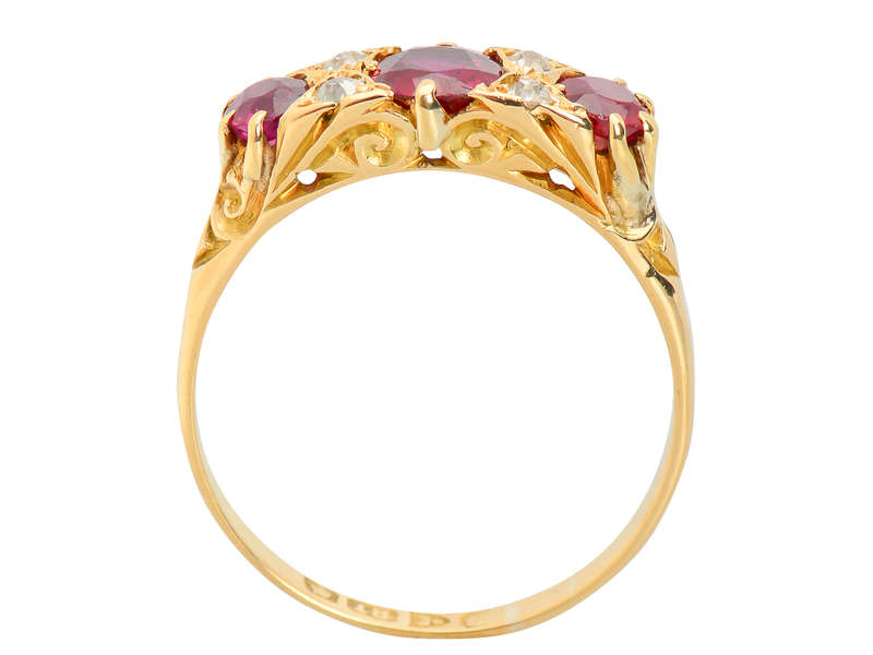 Fine Ruby Trilogy & Diamond Ring