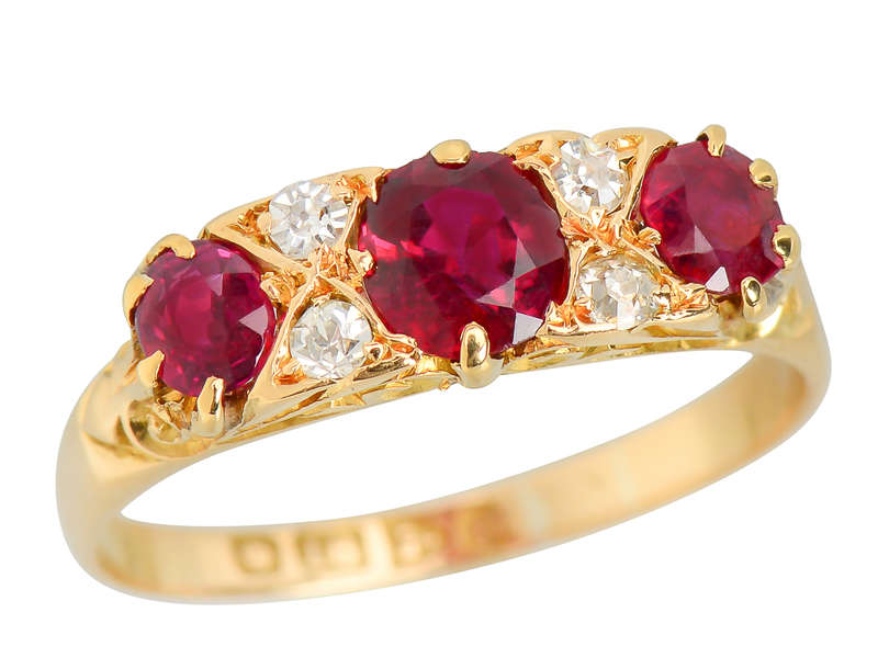 Fine Ruby Trilogy & Diamond Ring