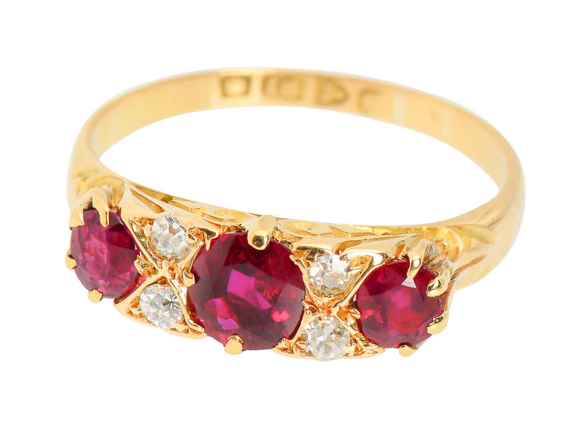 Fine Ruby Trilogy & Diamond Ring
