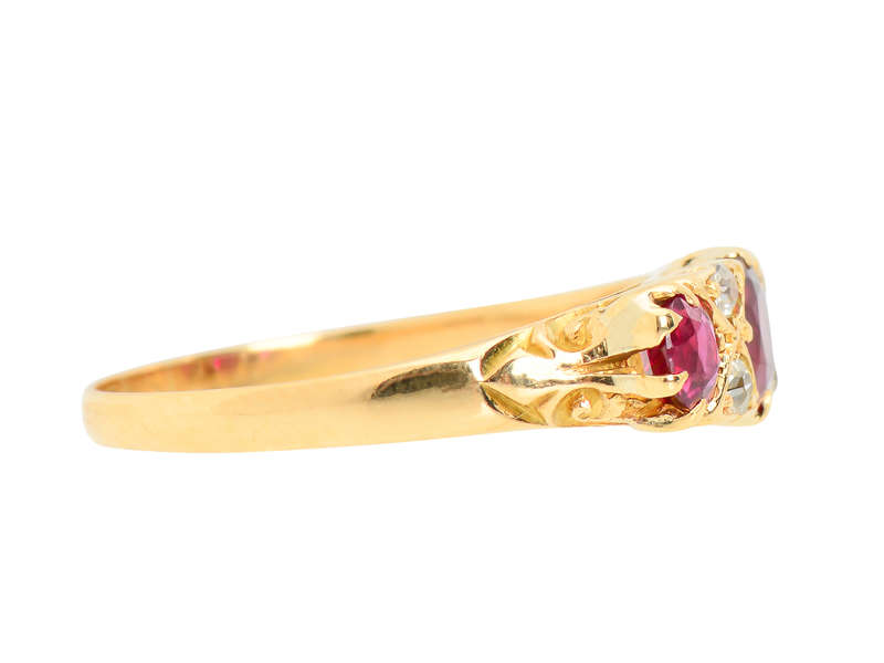 Fine Ruby Trilogy & Diamond Ring