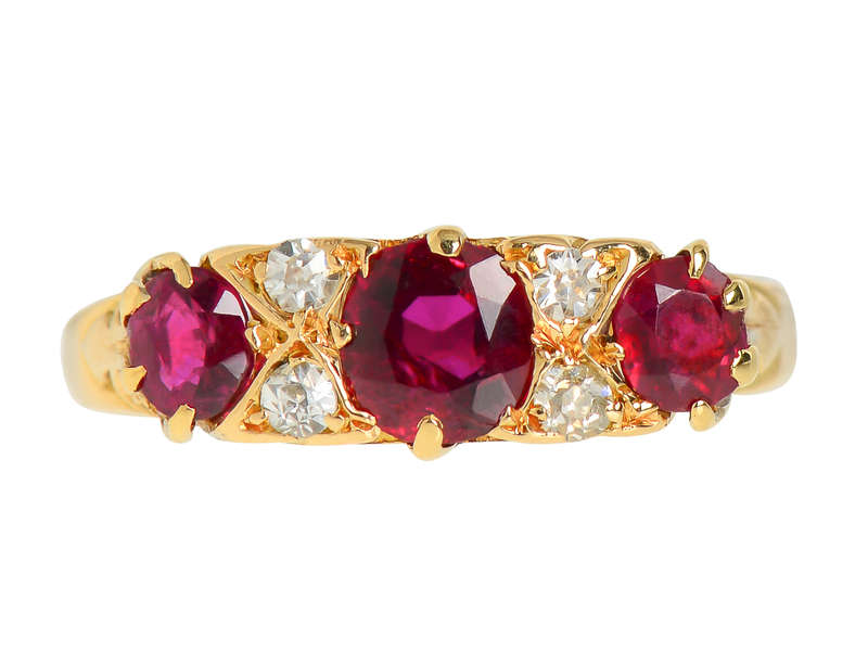 Fine Ruby Trilogy & Diamond Ring