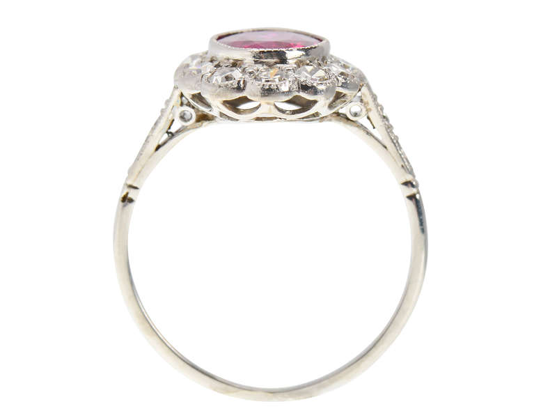 Natural Burmese Ruby Diamond Ring