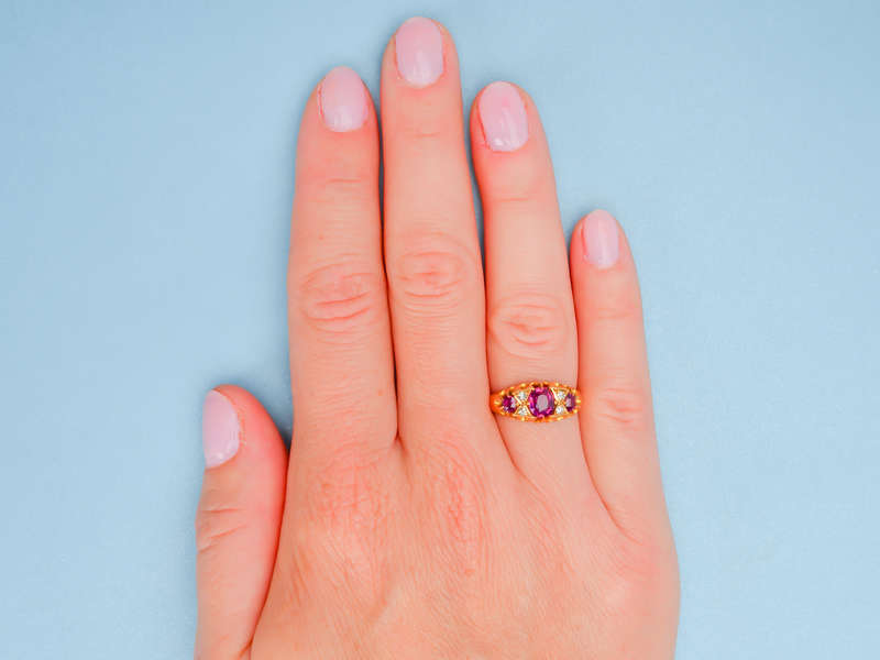 18k Gold Ruby Diamond Ring From 1915