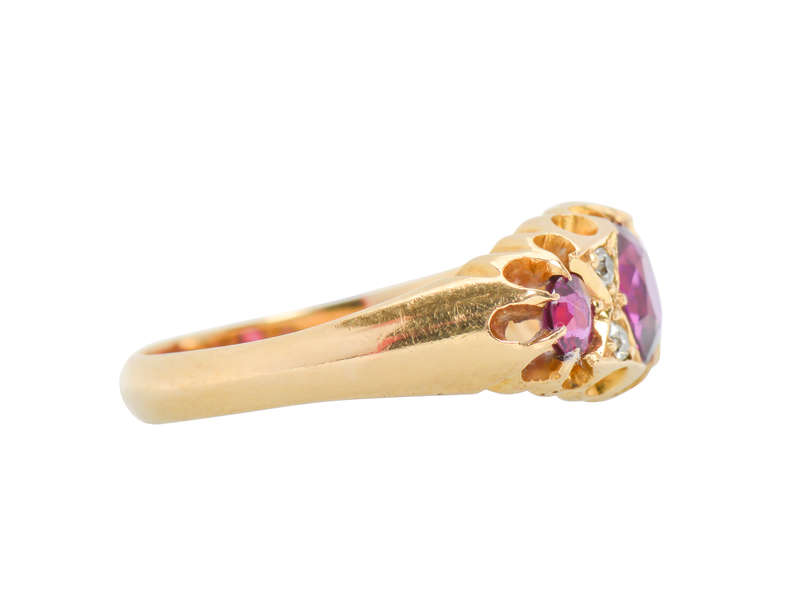 18k Gold Ruby Diamond Ring From 1915