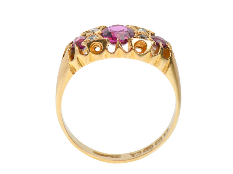 18k Gold Ruby Diamond Ring From 1915
