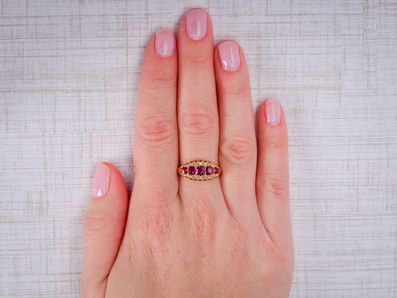 Five Stone Ruby Ring from the Year 1910