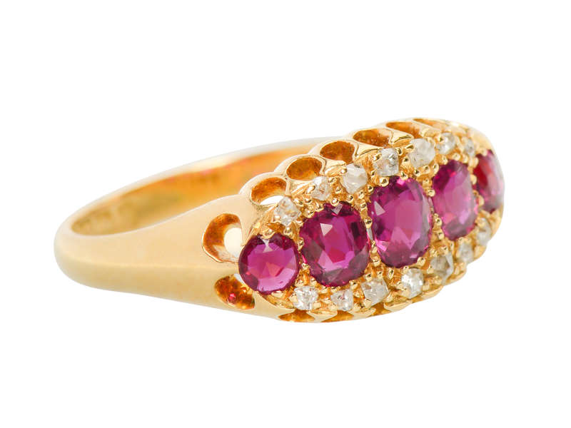 Five Stone Ruby Ring from the Year 1910