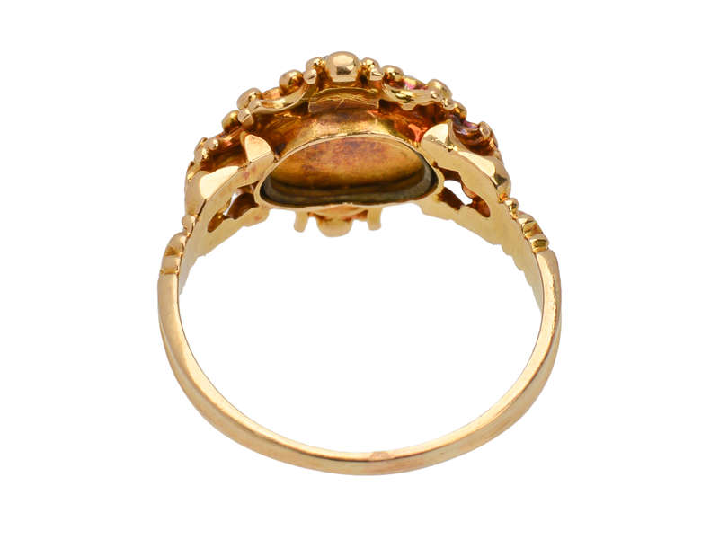 Victorian Diamond Ruby Cluster Ring
