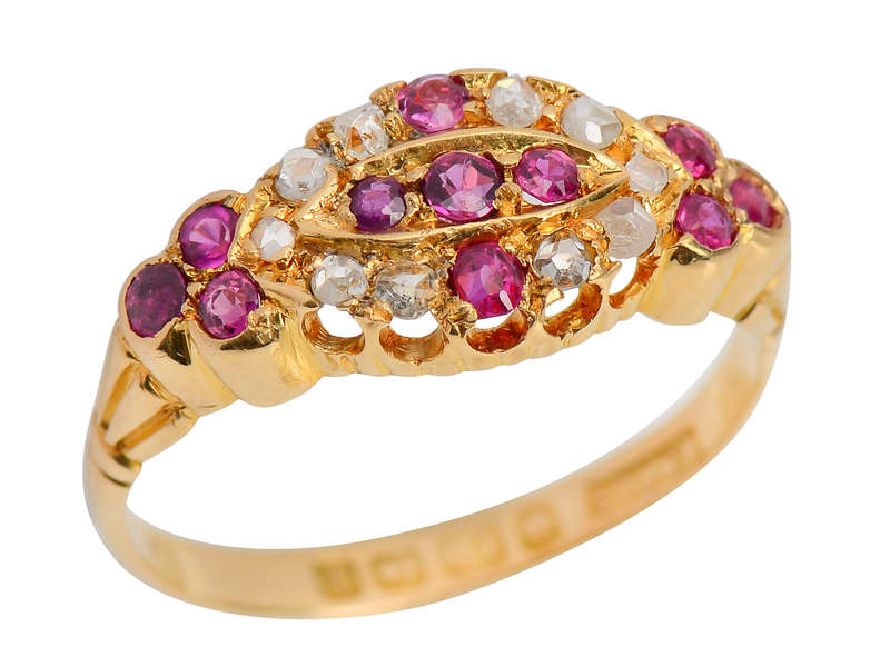 Ruby Radiance - Antique Diamond Ring of 1908