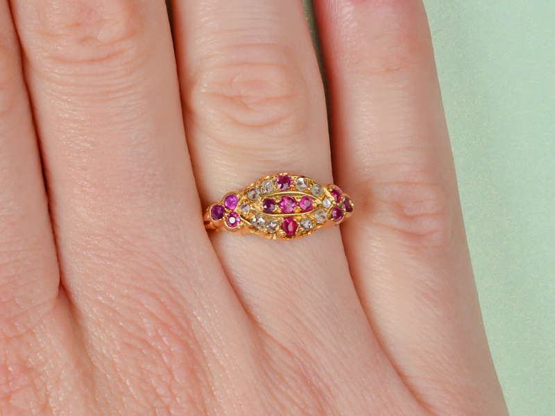 Ruby Radiance - Antique Diamond Ring of 1908