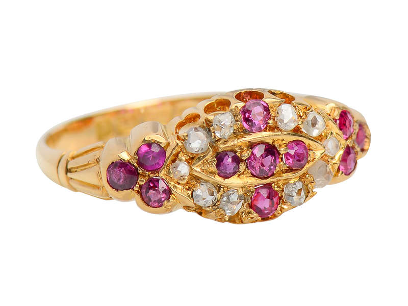 Ruby Radiance - Antique Diamond Ring of 1908