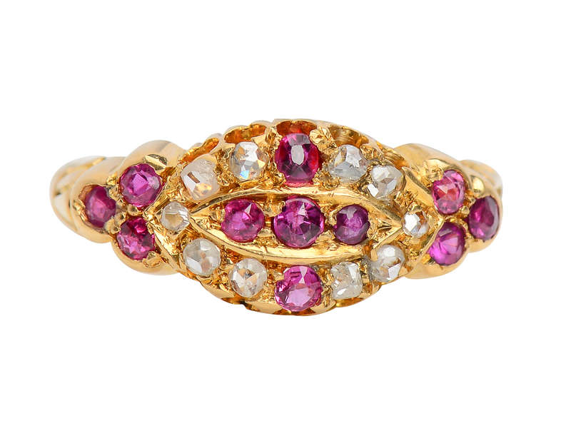 Ruby Radiance - Antique Diamond Ring of 1908