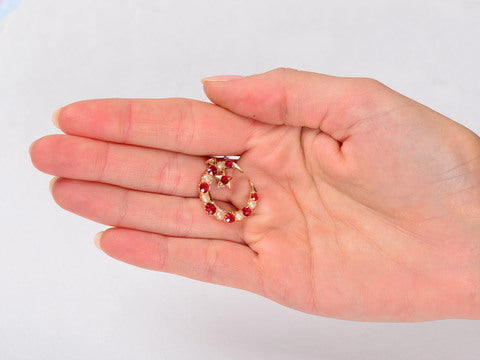 Edwardian Crescent Moon Star Ruby Pendant