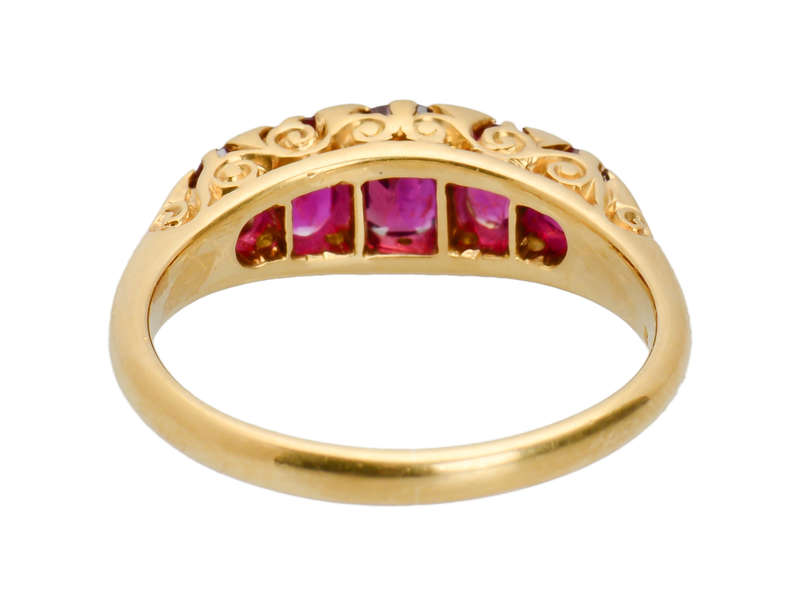 Make Mine Rubies - Five Stone Antique Ring