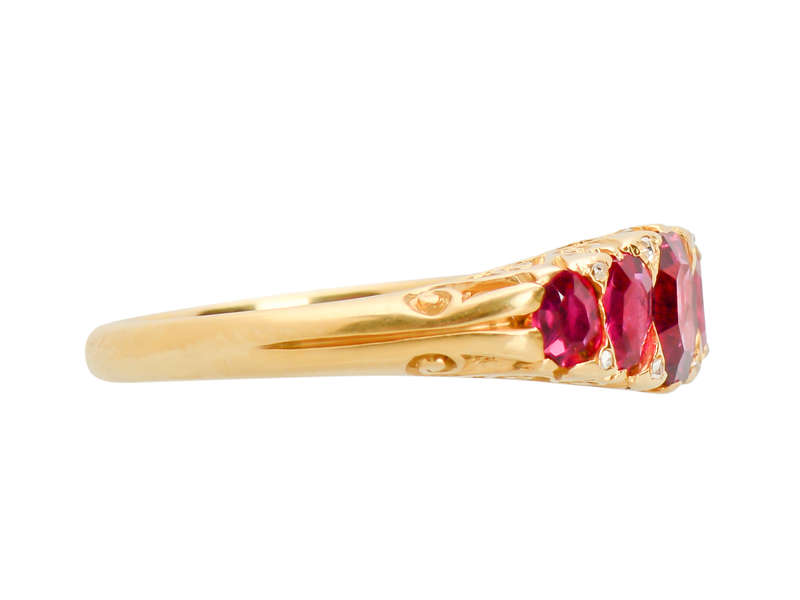Make Mine Rubies - Five Stone Antique Ring