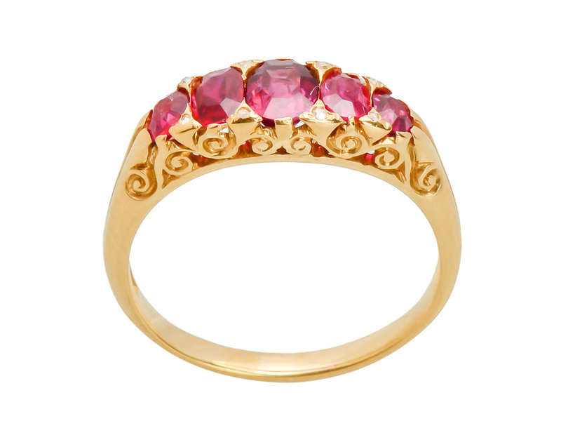 
                      
                        Make Mine Rubies - Five Stone Antique Ring
                      
                    