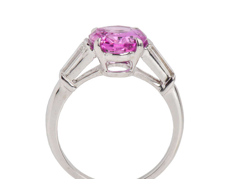 Pink Passion - Sapphire Diamond Baguette Ring