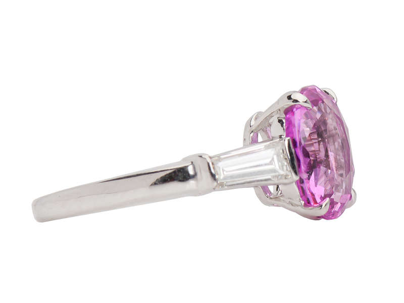 Pink Passion - Sapphire Diamond Baguette Ring