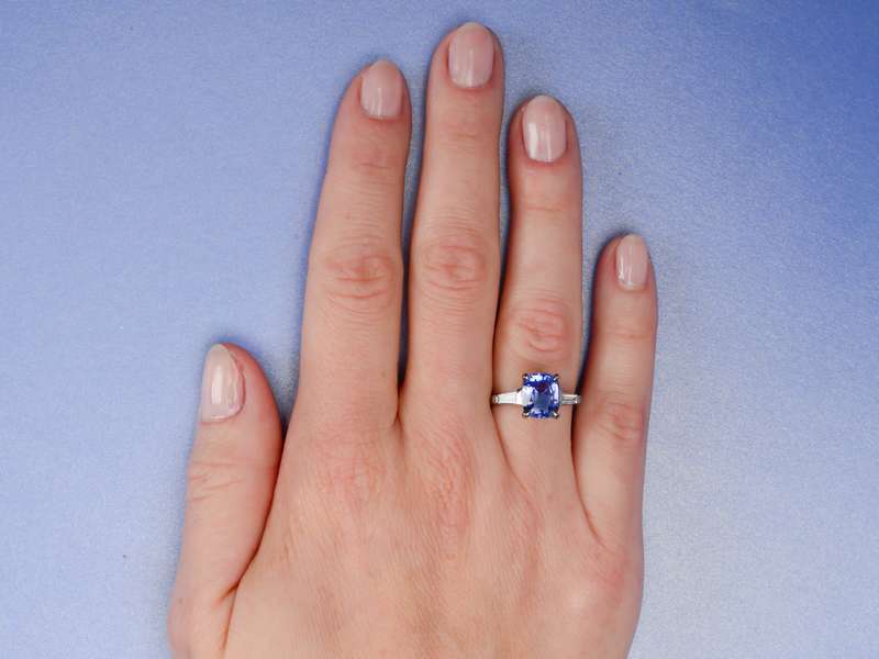 Ceylon Sapphire Diamond Engagement Ring