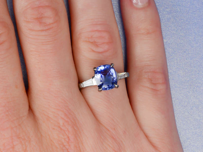 Ceylon Sapphire Diamond Engagement Ring