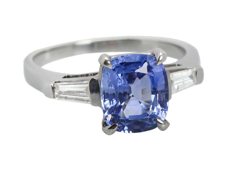 Ceylon Sapphire Diamond Engagement Ring