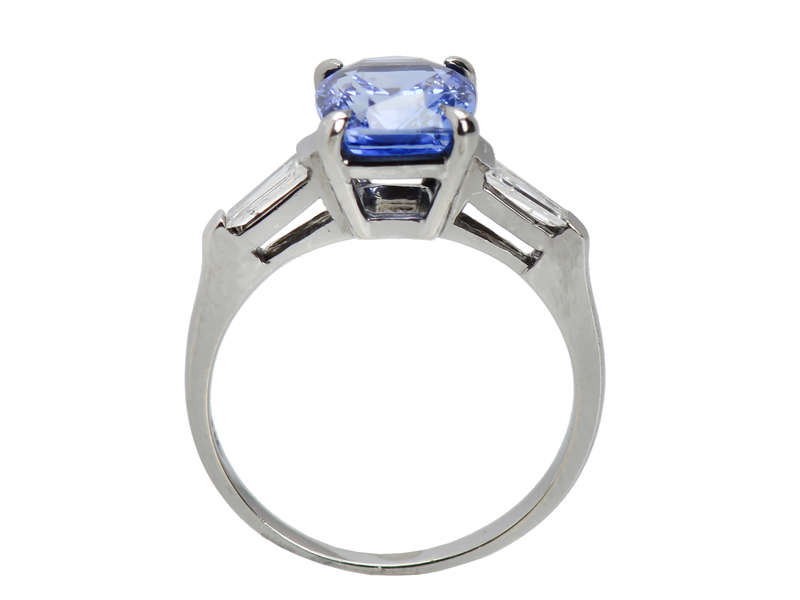 Ceylon Sapphire Diamond Engagement Ring