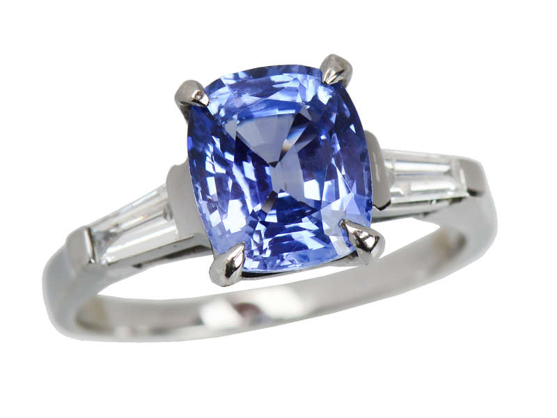 Ceylon Sapphire Diamond Engagement Ring