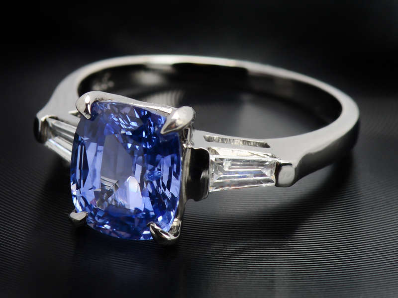 Ceylon Sapphire Diamond Engagement Ring