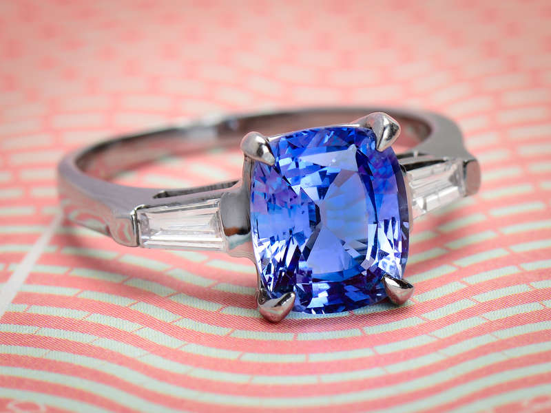 Ceylon Sapphire Diamond Engagement Ring