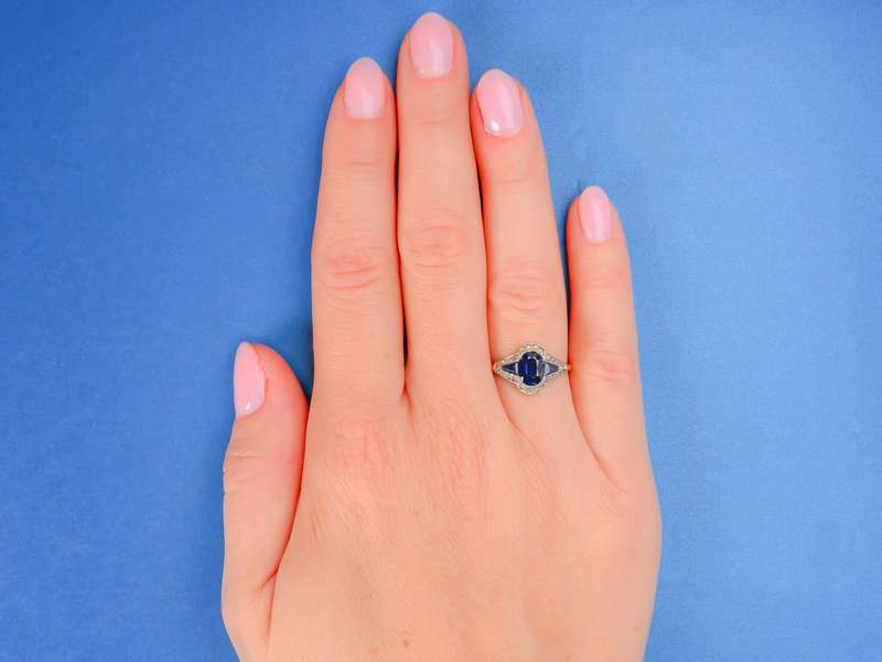 Cutting Edge - Art Deco Sapphire Diamond Ring