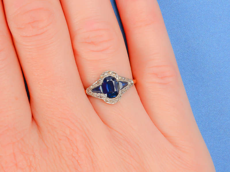 Cutting Edge - Art Deco Sapphire Diamond Ring