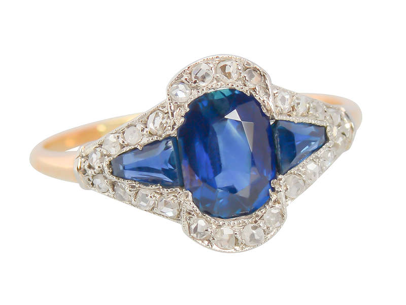 Cutting Edge - Art Deco Sapphire Diamond Ring
