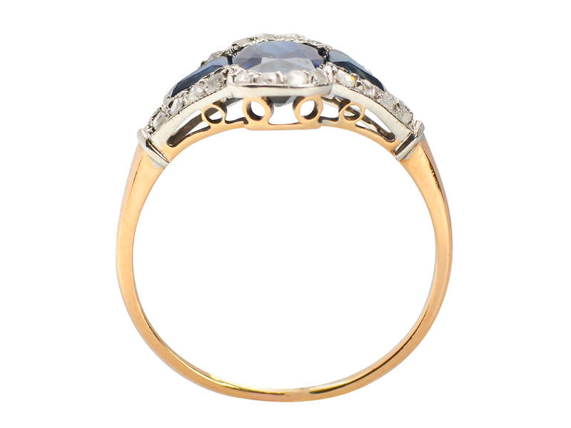 Cutting Edge - Art Deco Sapphire Diamond Ring