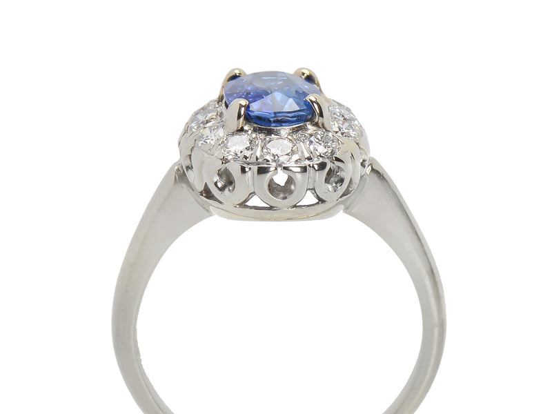 Vintage Sapphire Diamond Engagement Ring