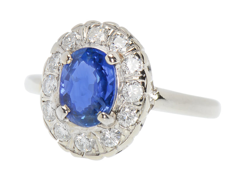 Vintage Sapphire Diamond Engagement Ring