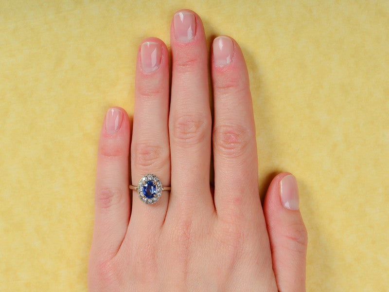 Vintage Sapphire Diamond Engagement Ring