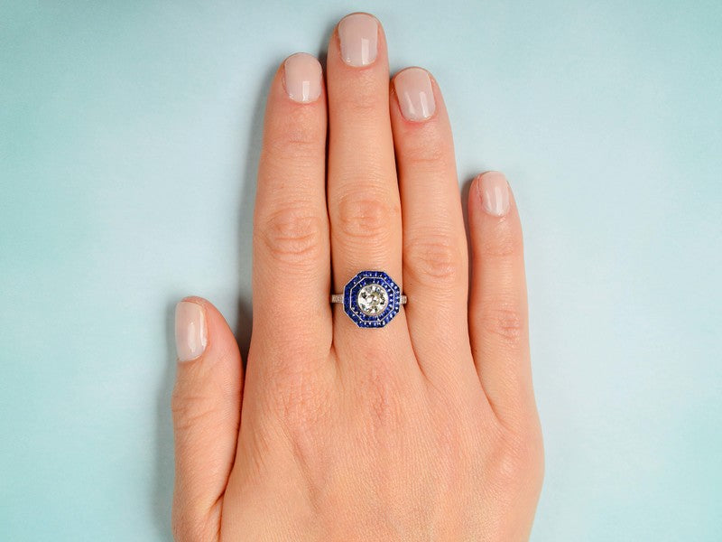 
                      
                        Come Alive - Double Halo Diamond Sapphire Ring
                      
                    