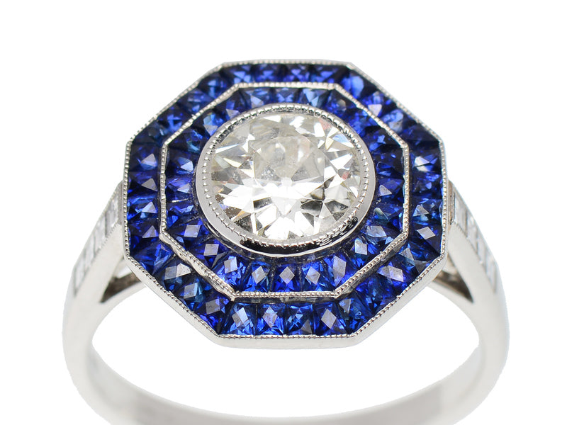 Come Alive - Double Halo Diamond Sapphire Ring
