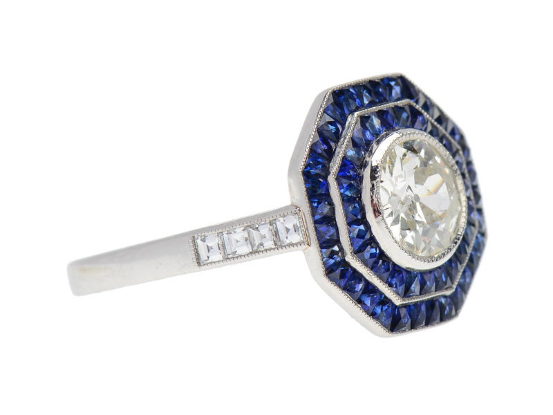 Come Alive - Double Halo Diamond Sapphire Ring