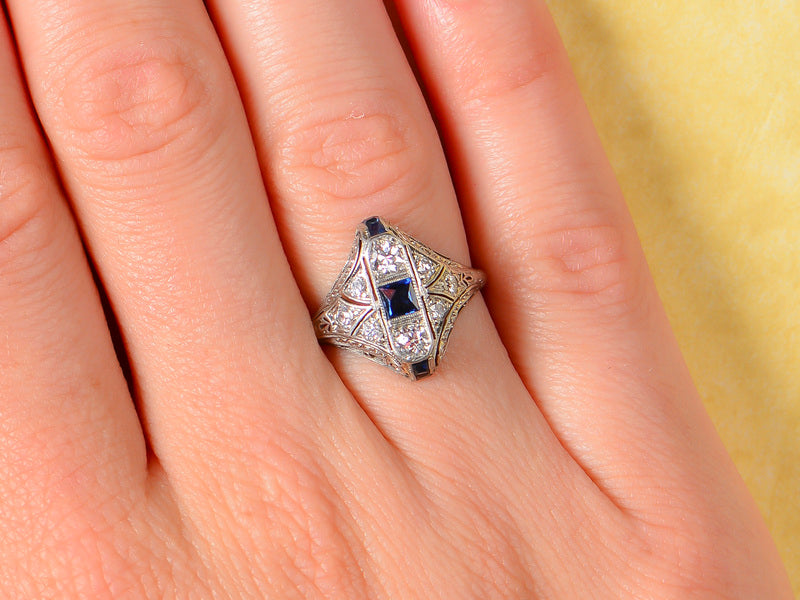 Art Deco Sapphire Diamond Ring