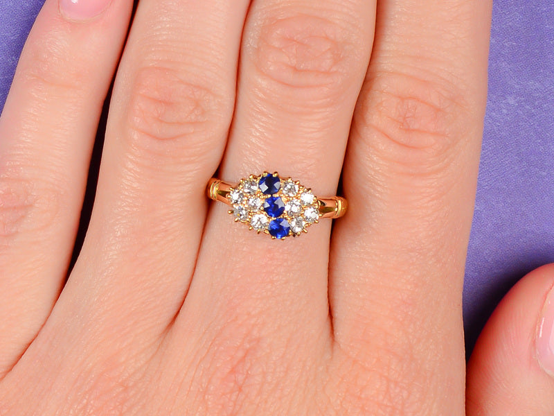 Sapphire Diamond Edwardian Ring