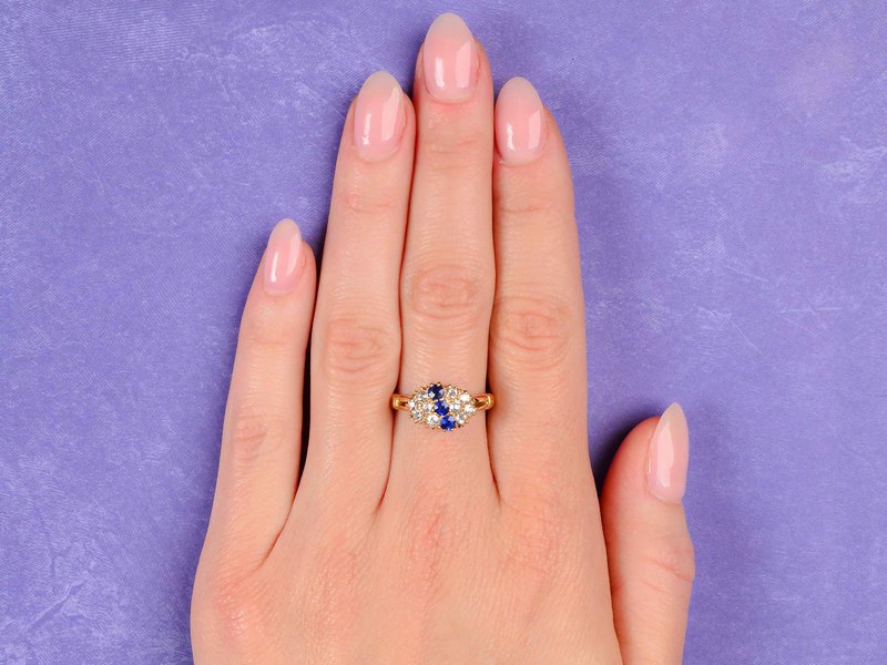 Sapphire Diamond Edwardian Ring